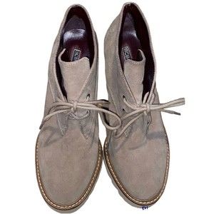 BCBG generation NARISKA  Lace Up Platform Booties Smoke Taupe Sz  7.5